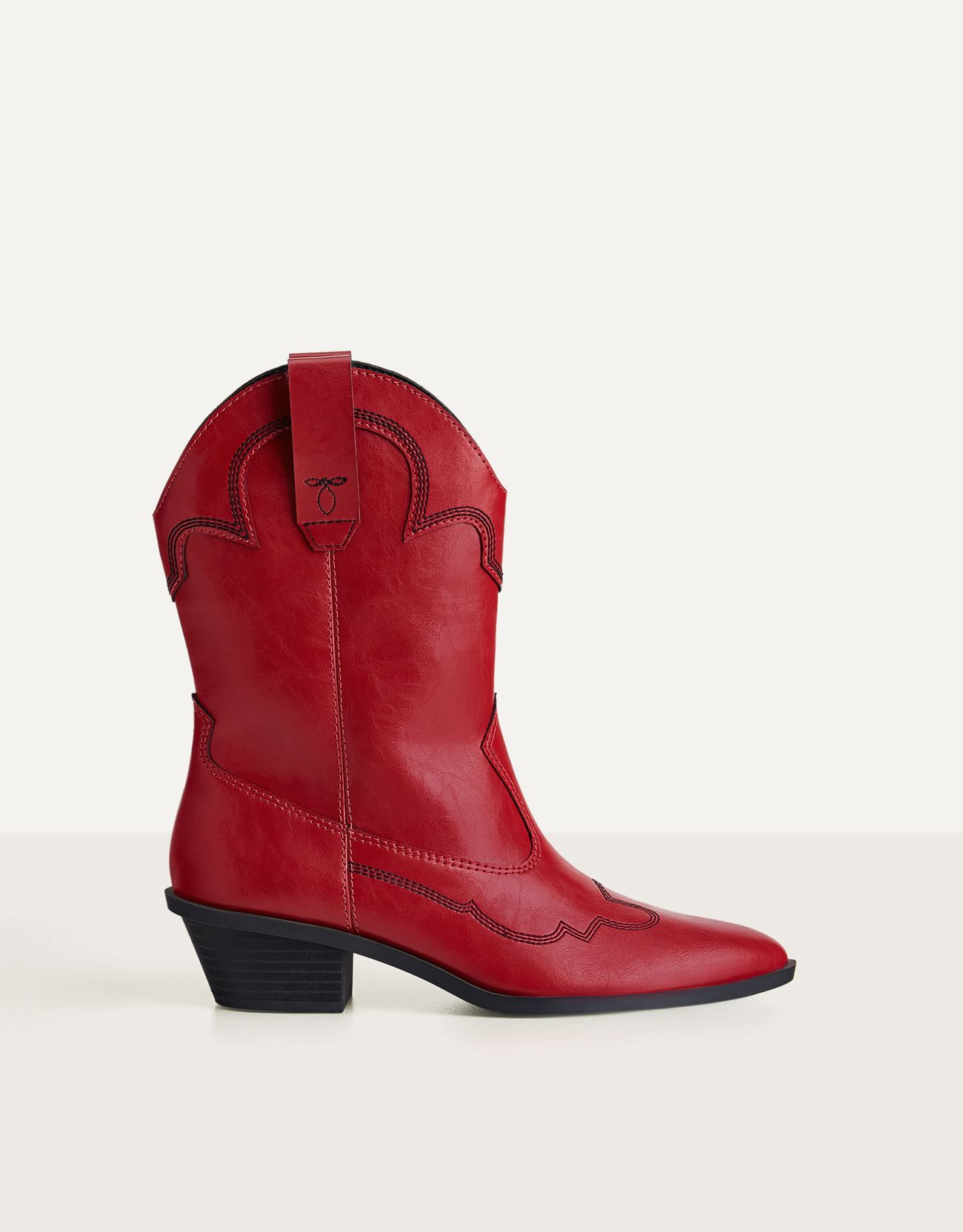 bershka red boots