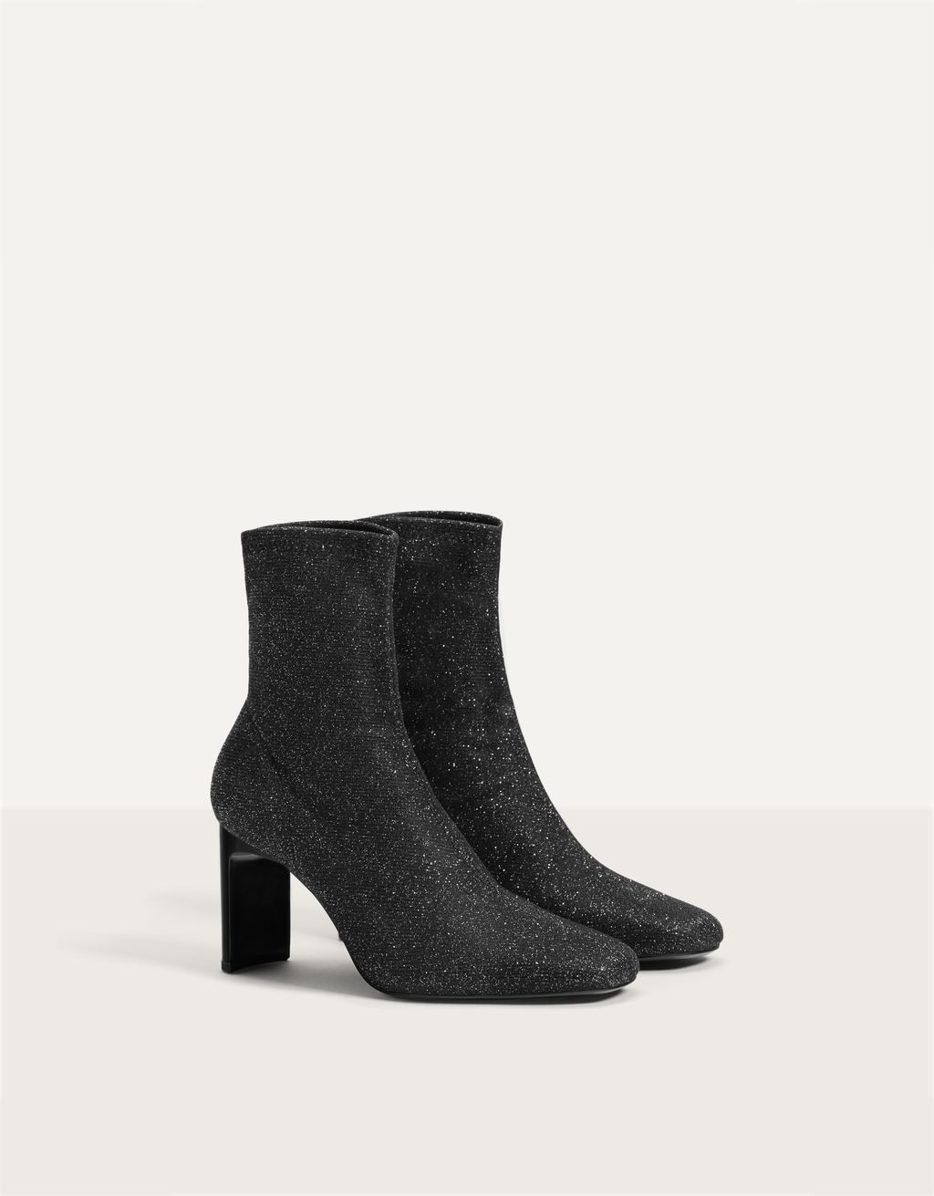 high heel sock style ankle boots