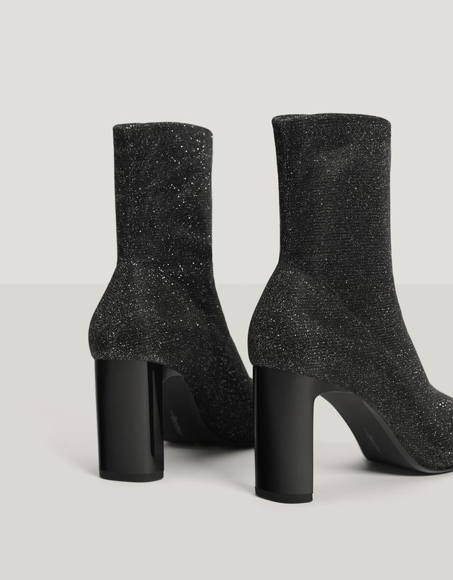 Botines tacón calcetín brillo - null - Bershka Dominican Republic