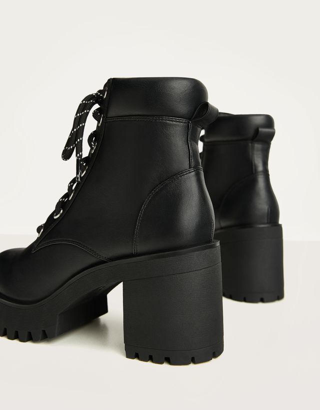 Botín Tacón Acordonado Negro Mujer | Botas y Botines INSIDE — \u200eCNRI