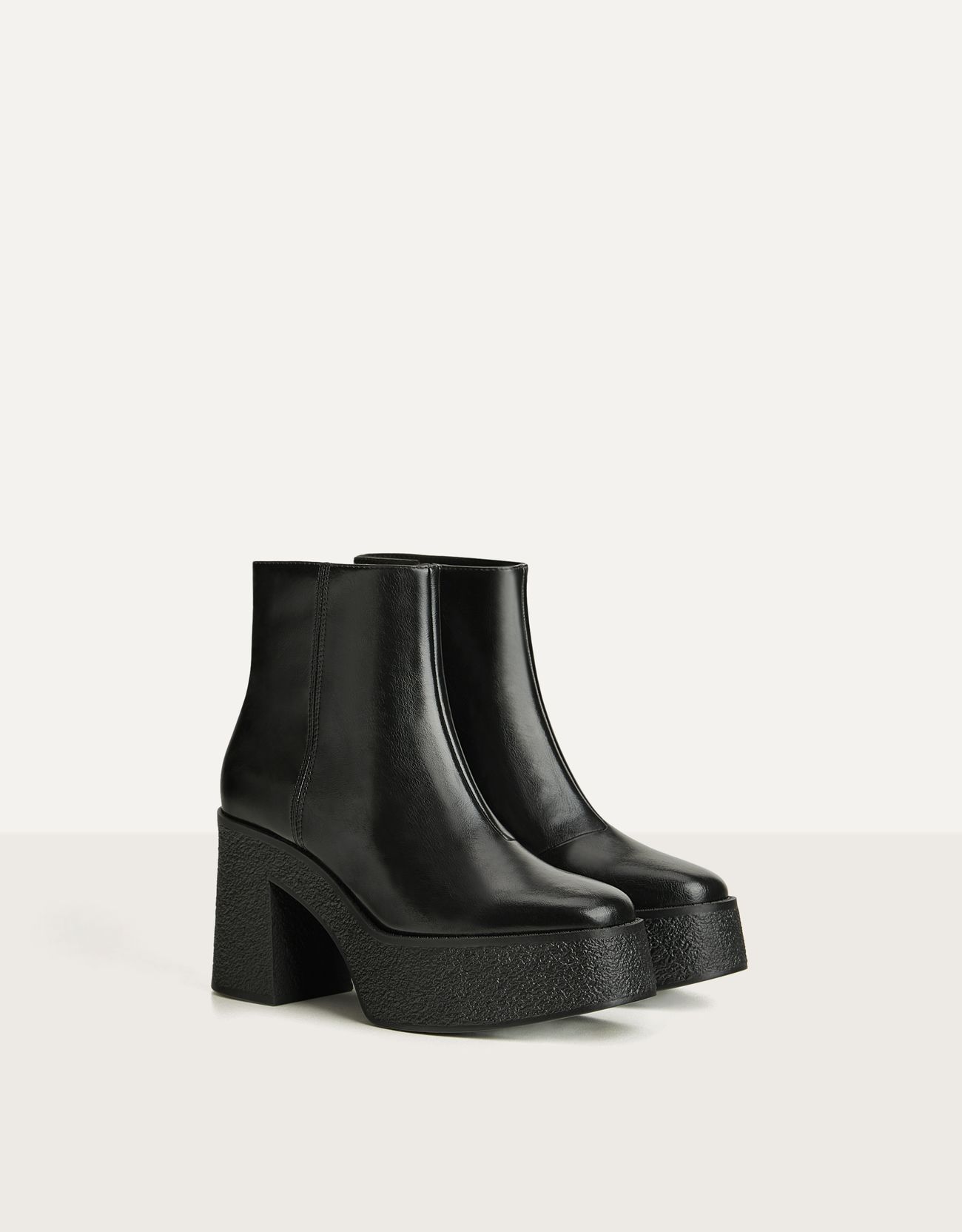 high heel ankle boots platform