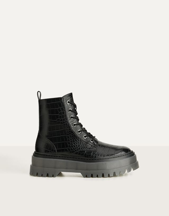 Bershka platform ankle boots with track sole clearance