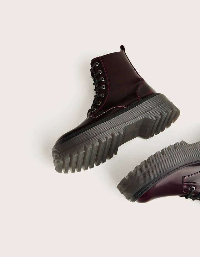 Botines plataforma track - Zapatos - Mujer | Bershka