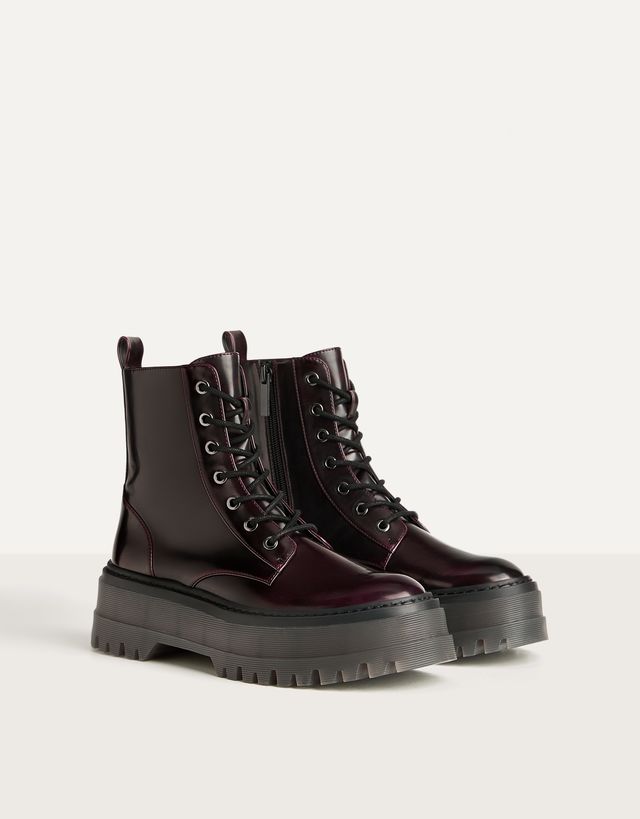 Platform ankle boots with track sole 