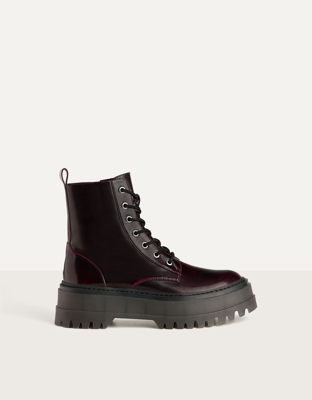 bershka platform ankle boots with track sole