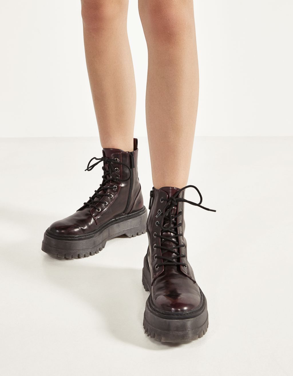 Platform Ankle Boots With Track Sole Flare Bershka United States