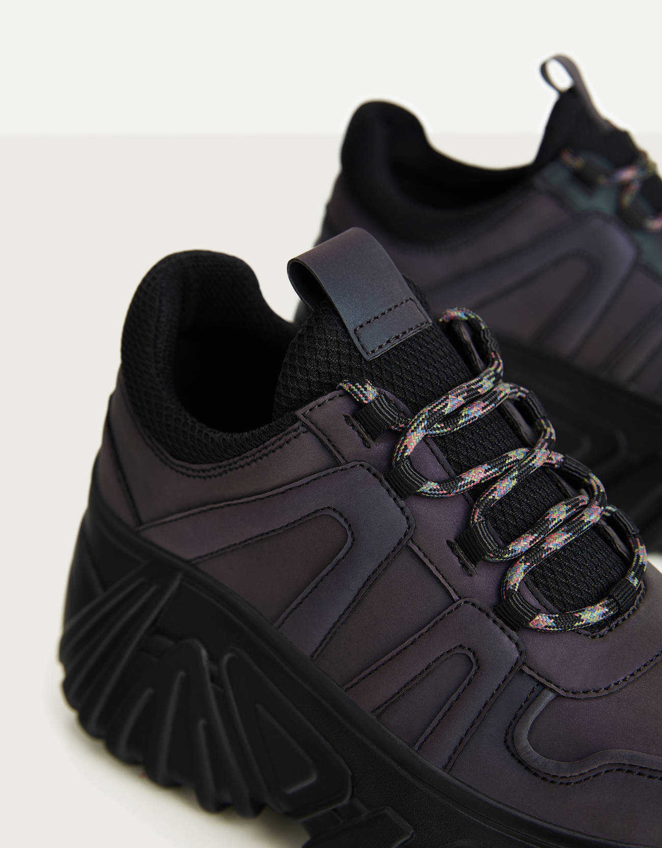 reflective platform shoes