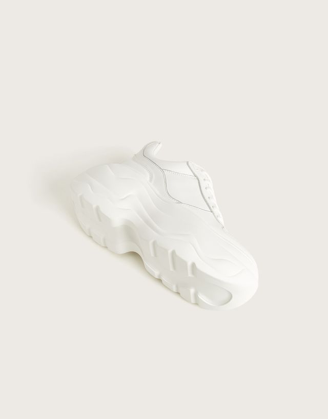 metallic flatform trainers