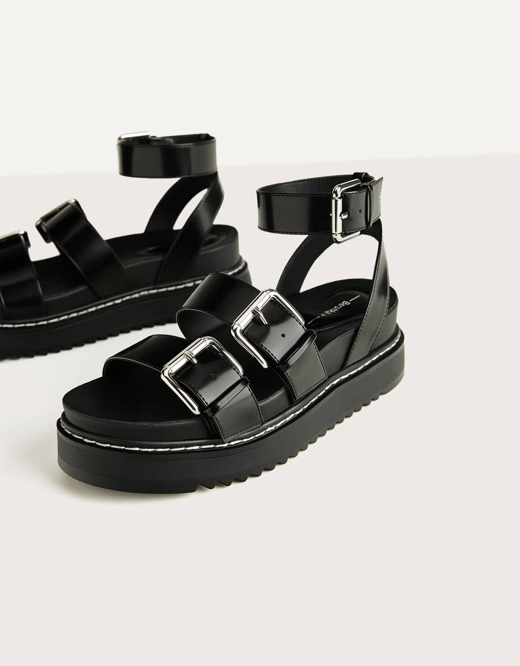 platform buckle sandals