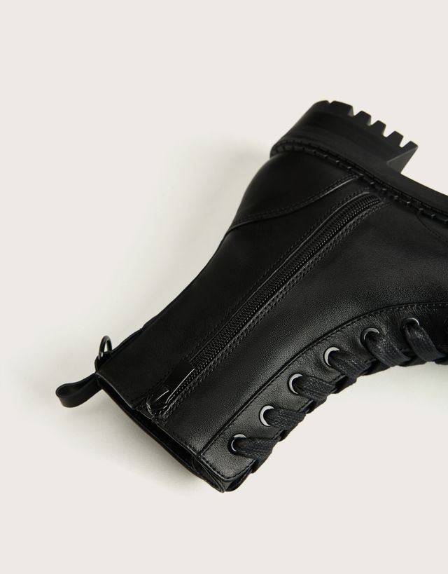 flat leather ankle boots