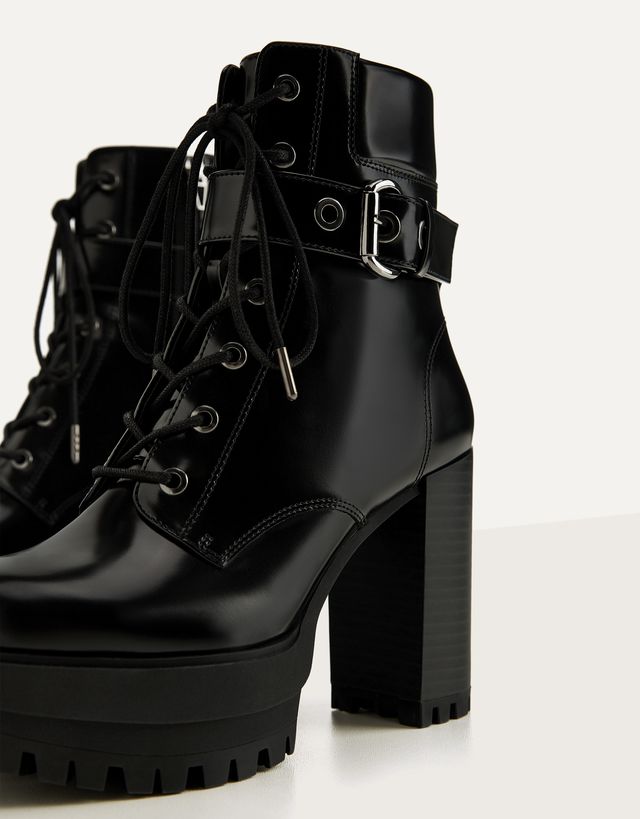 Botines tacón plataforma - Mujer | Bershka