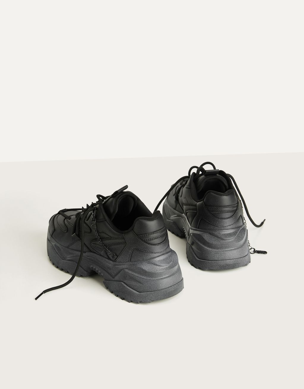 bershka black chunky trainers