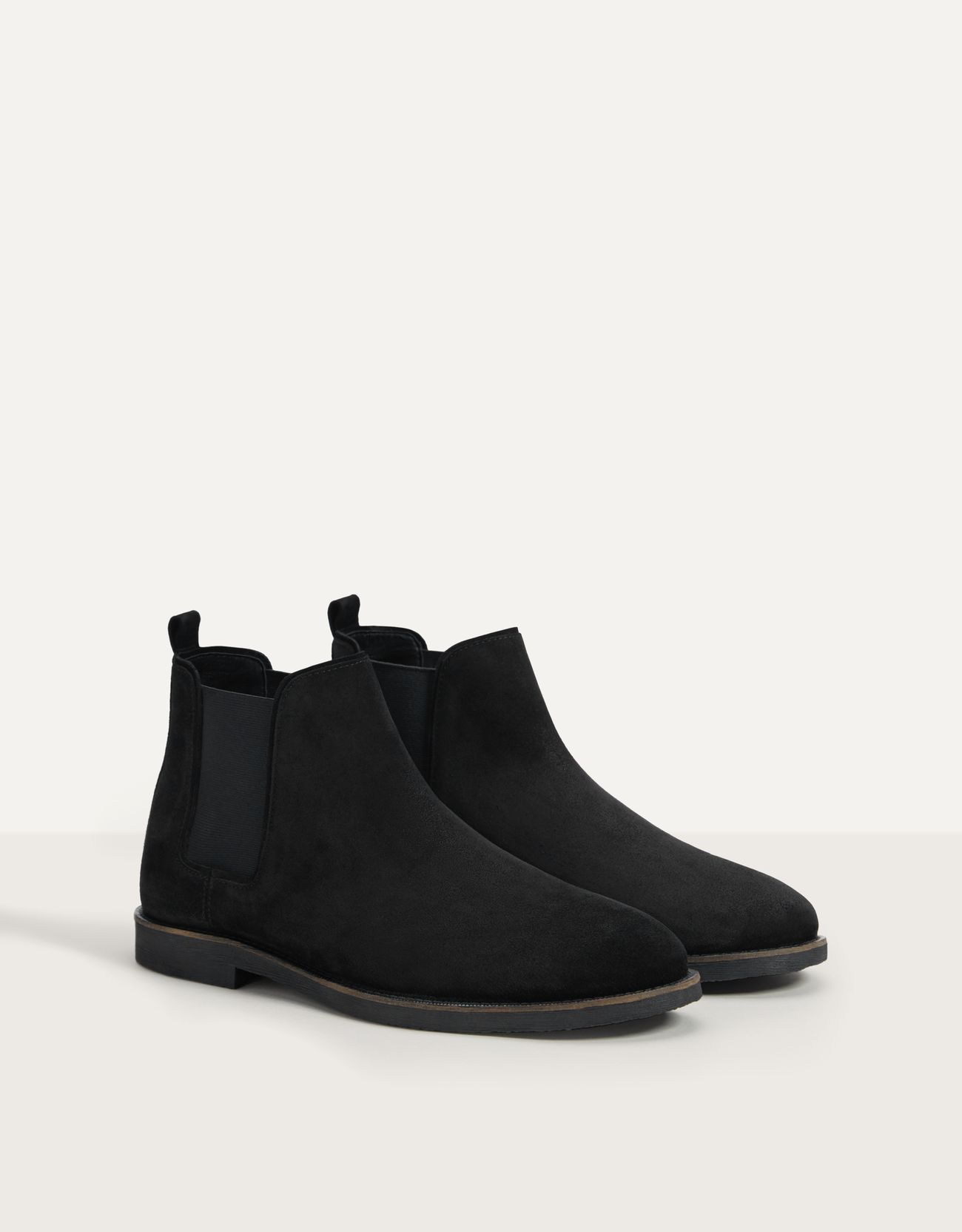 Men's LEATHER ankle boots with gores 