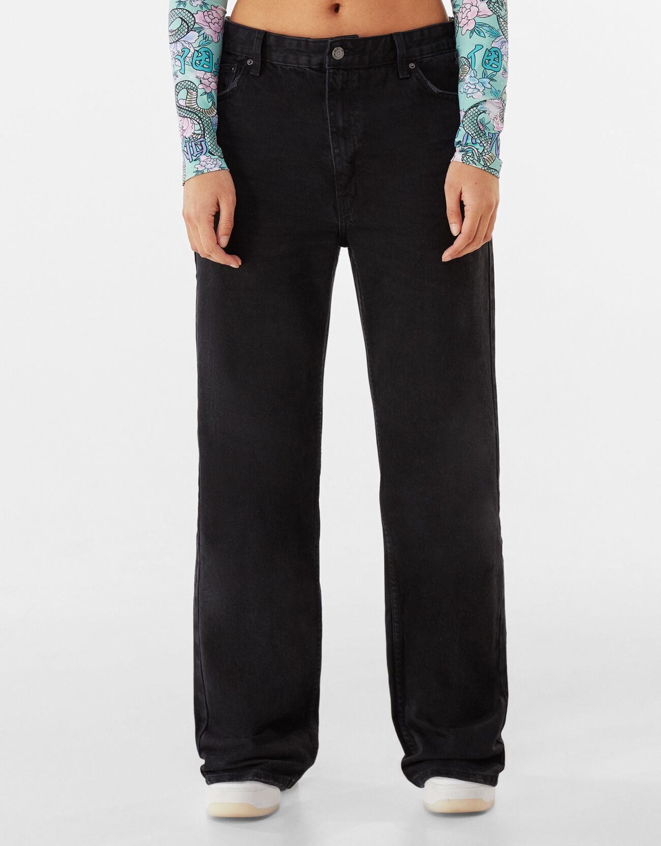 High waist straight jeans