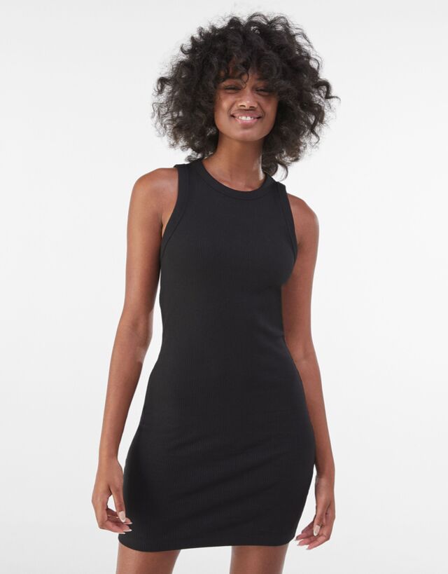 ミニ丈リブ編みワンピース ワンピース レディース Bershka