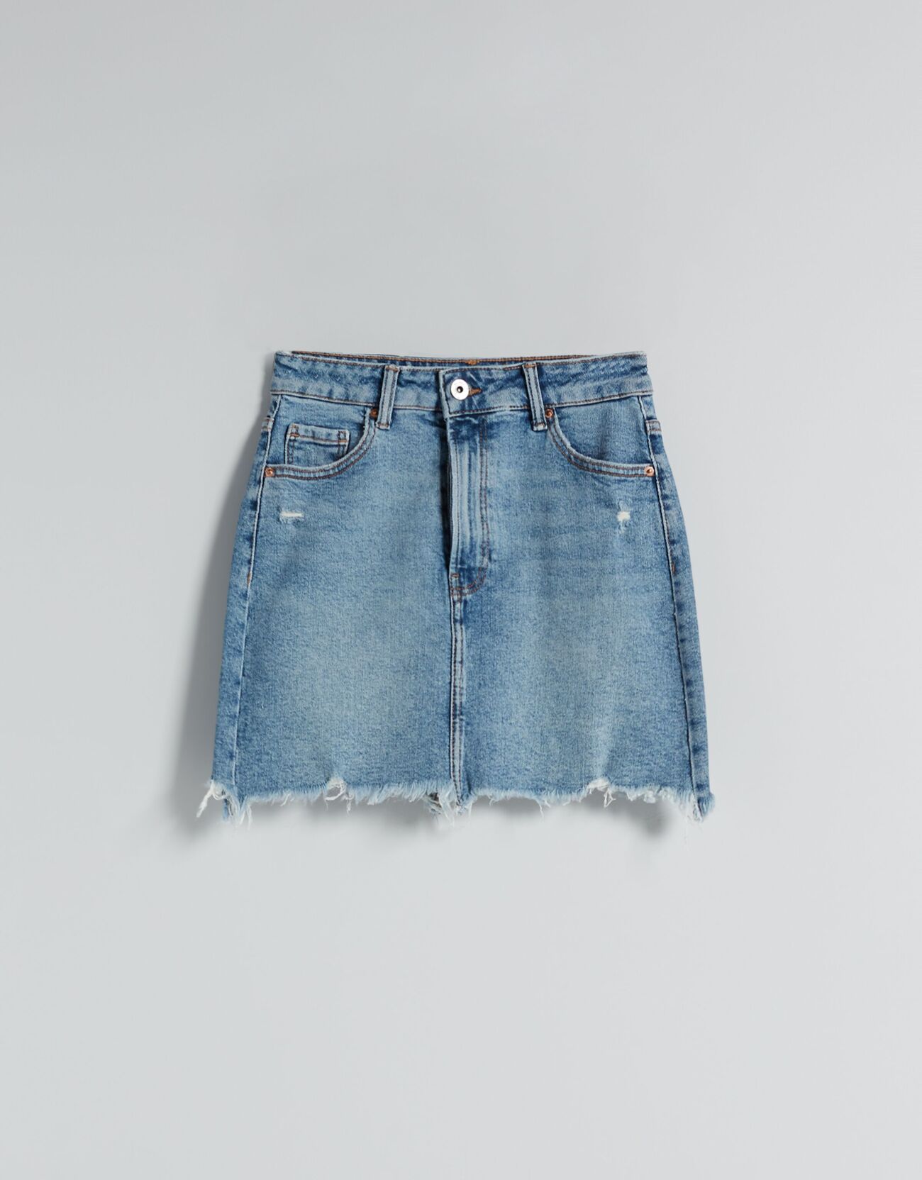 Bershka Yüksek bel denim etek 0 Bershka Yüksek bel denim etek 1