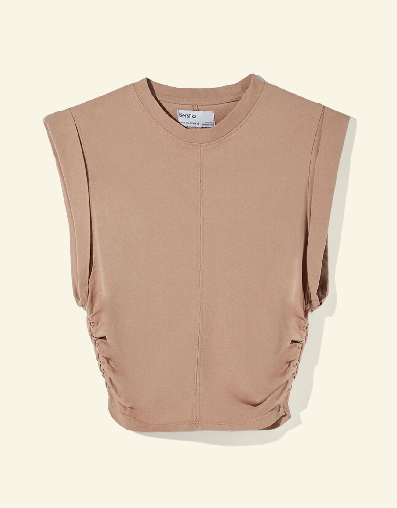 Bershka Yanları pilili kolsuz t-shirt 0 Bershka Yanları pilili kolsuz t-shirt 1