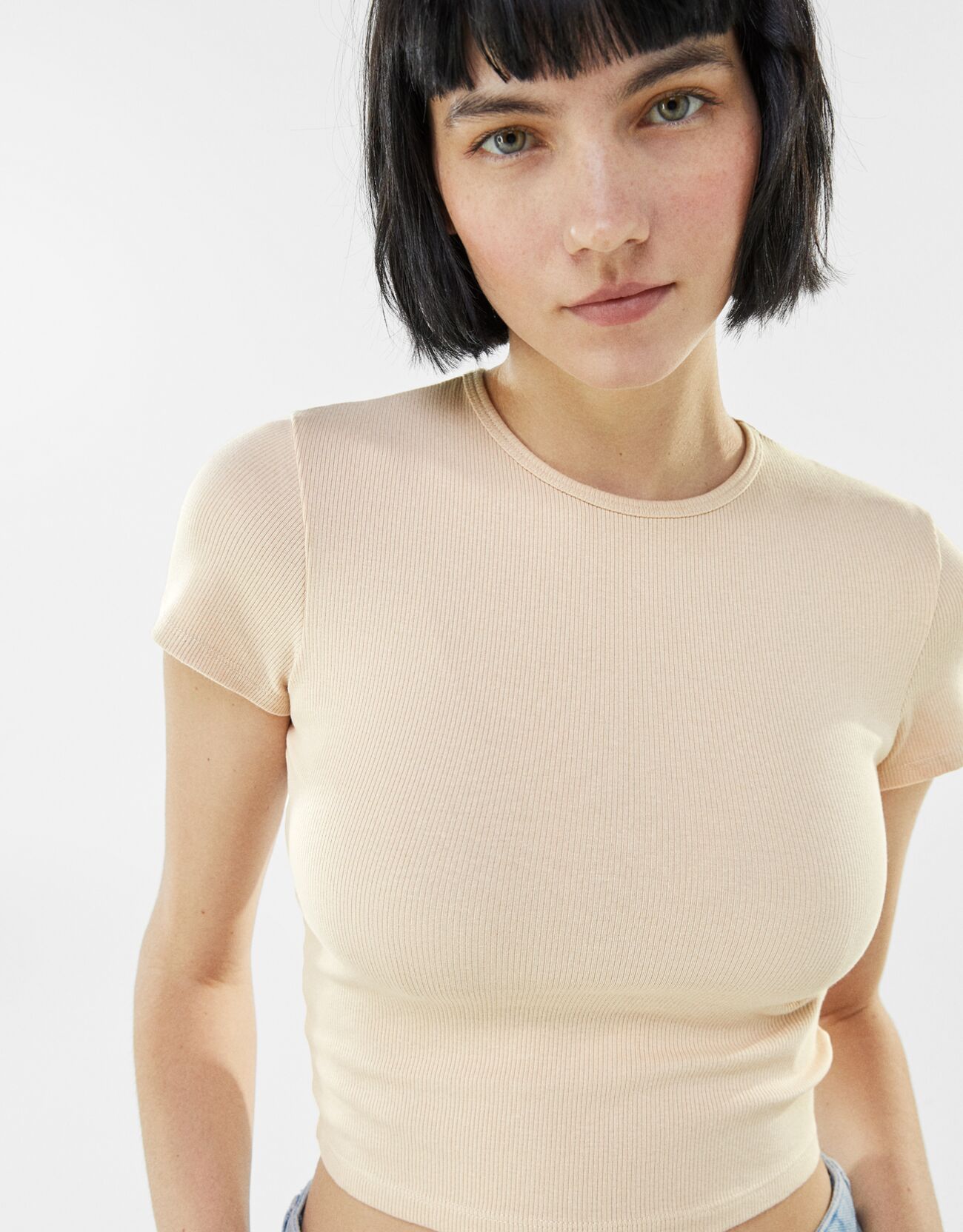 Bershka Kısa kollu fitilli t-shirt 8 Bershka Kısa kollu fitilli t-shirt 9