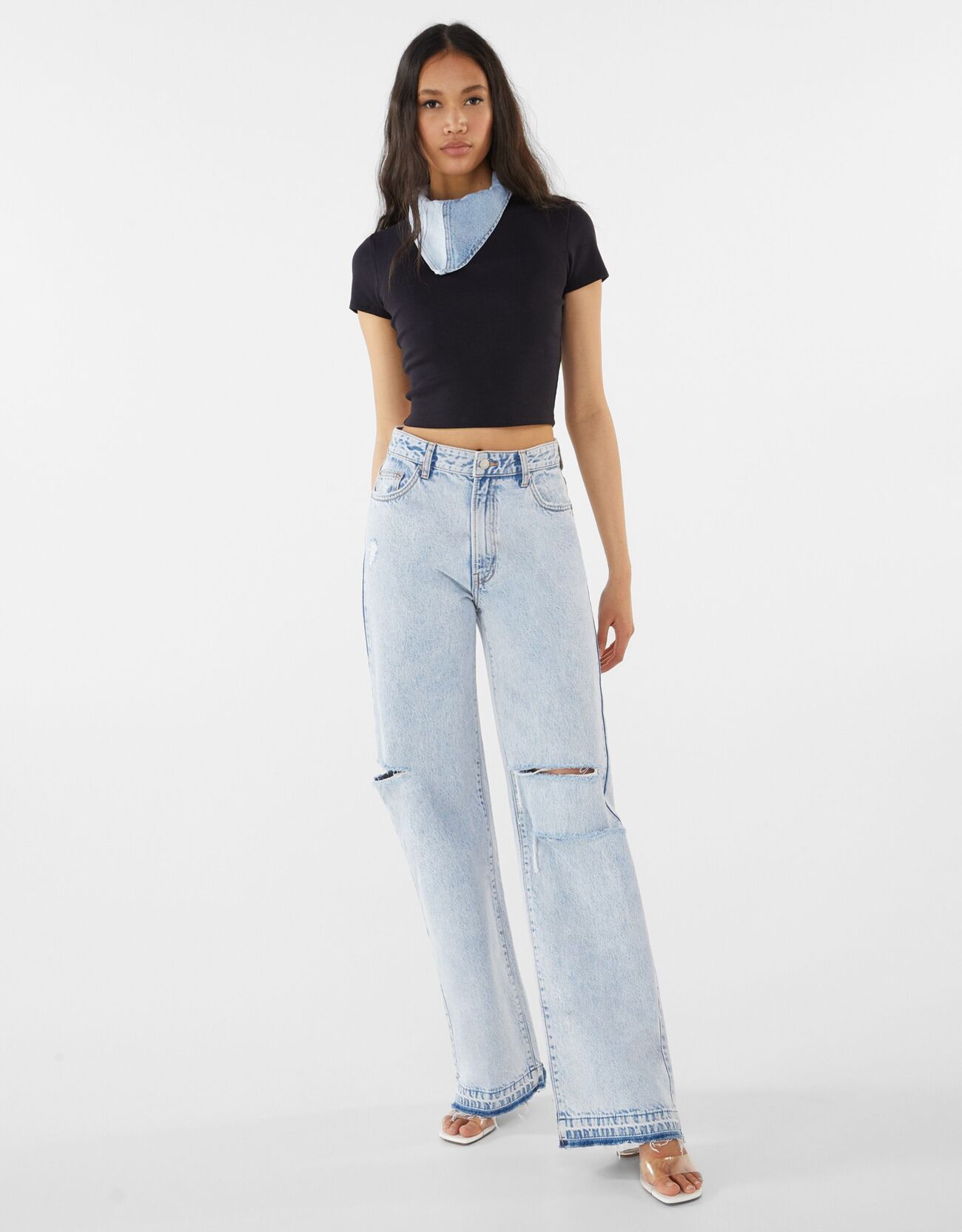 Bershka Kısa kollu fitilli t-shirt 6 Bershka Kısa kollu fitilli t-shirt 7