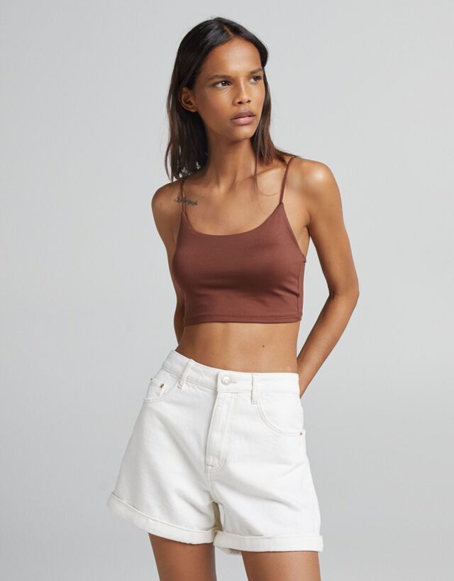 high waist shorts bershka