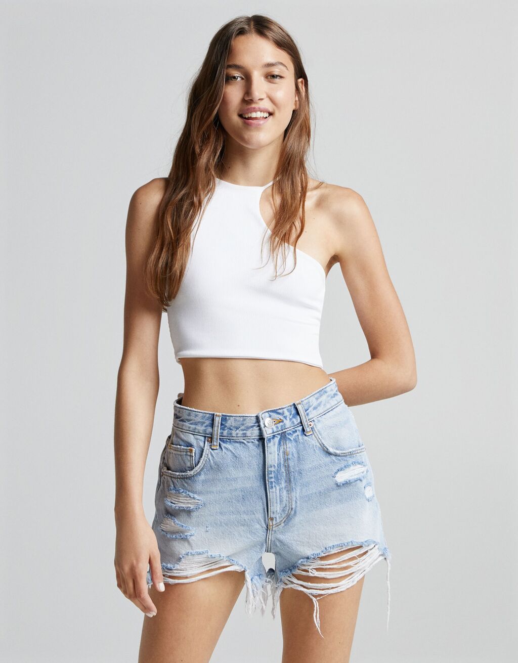 Short denim rotos
