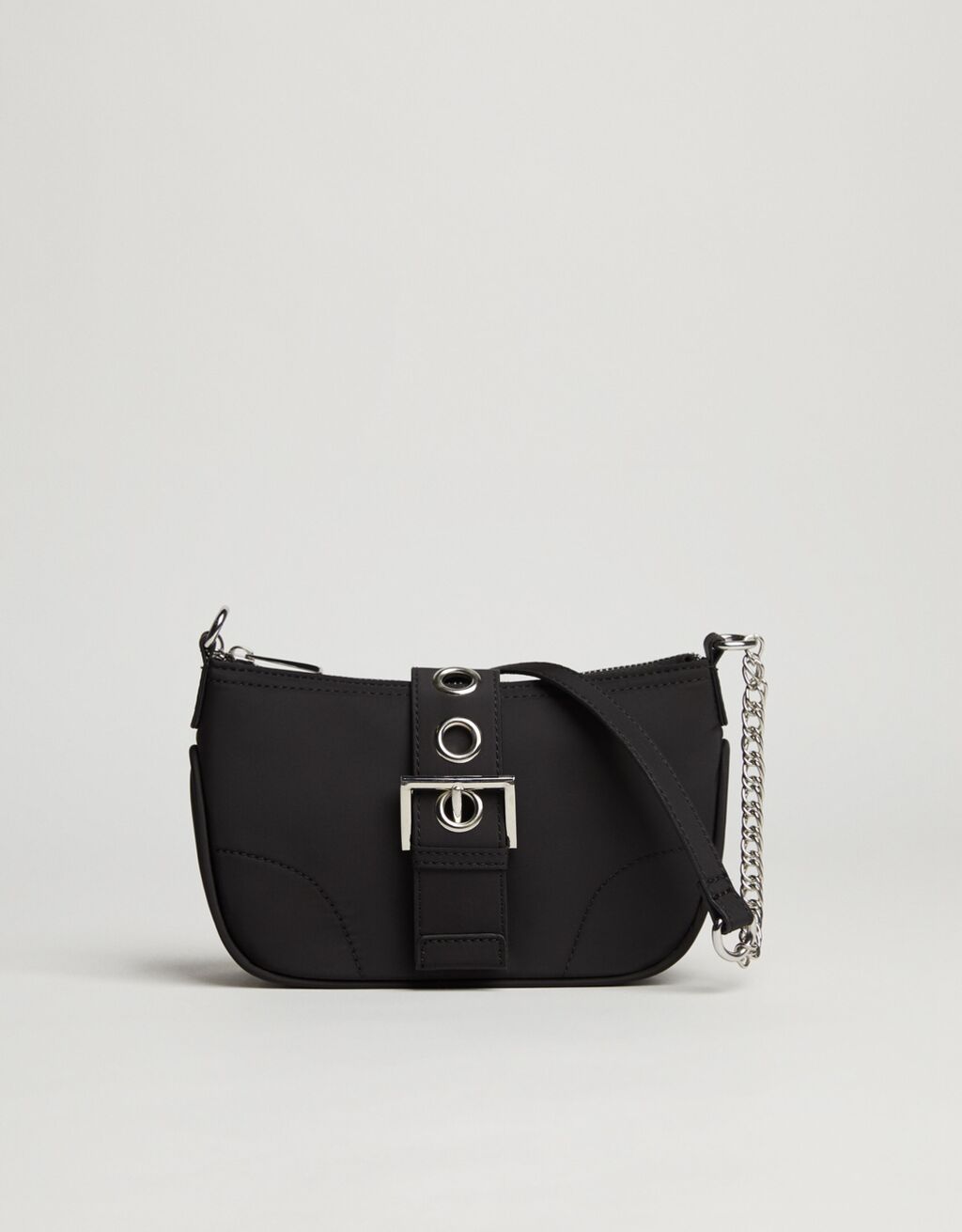 Nylon bag with buckle and eyelets