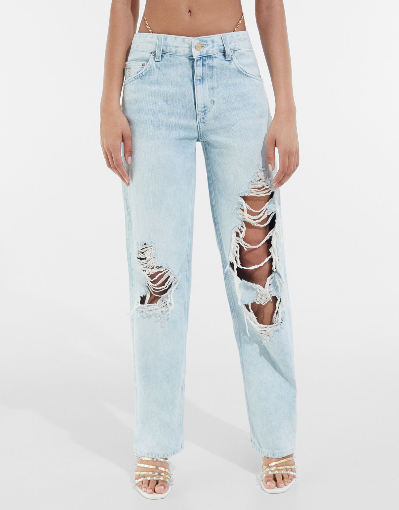 Baggy jeans met schakels Bad Gyal x Bershka - Dames | Bershka