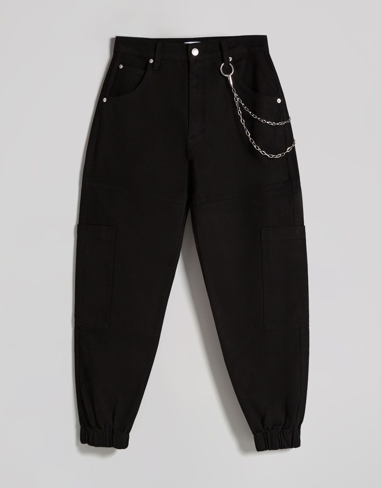 Bershka - Pantalón jogger cargo algodón cadena