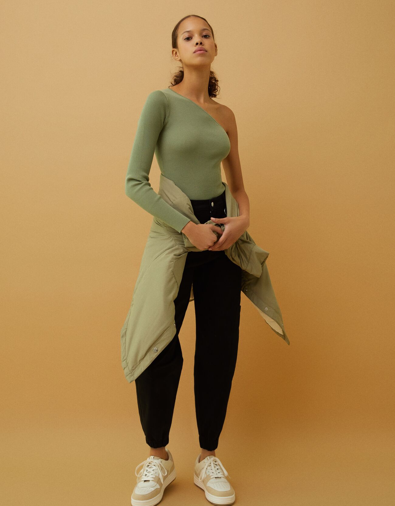 Bershka - Pantalón jogger cargo algodón cadena