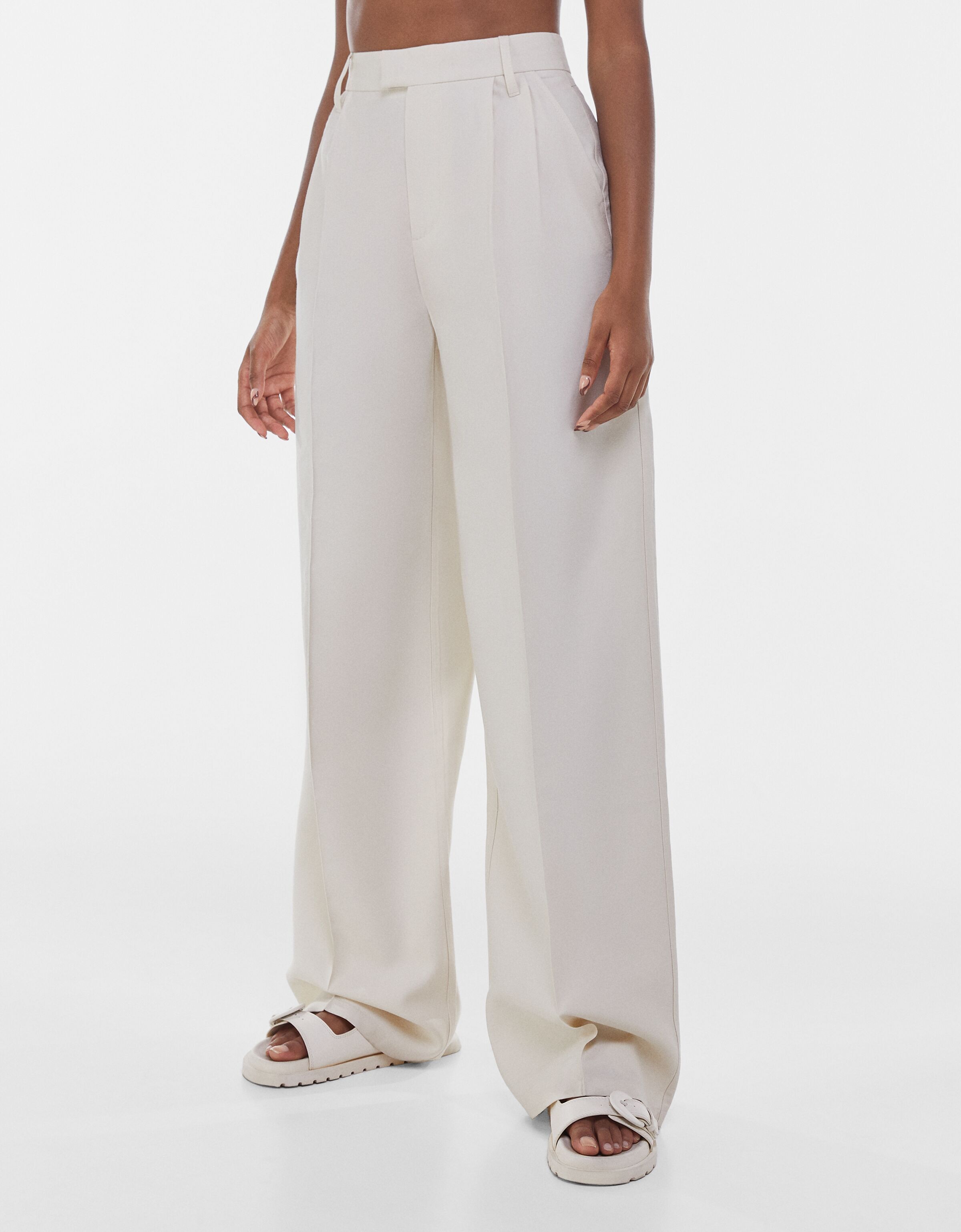 bershka wide leg trousers