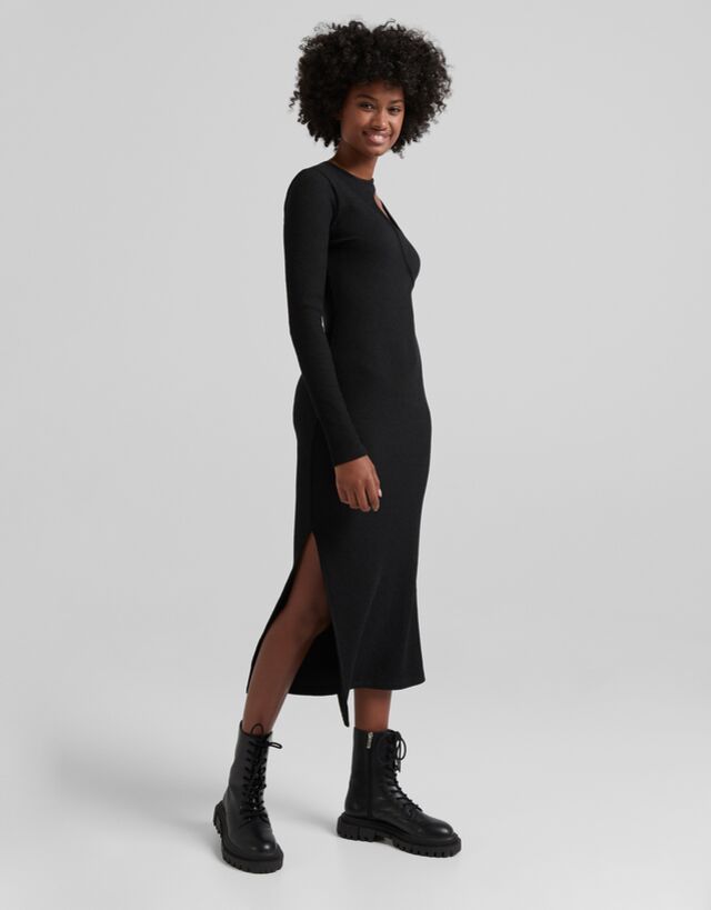 asymmetric midi dress