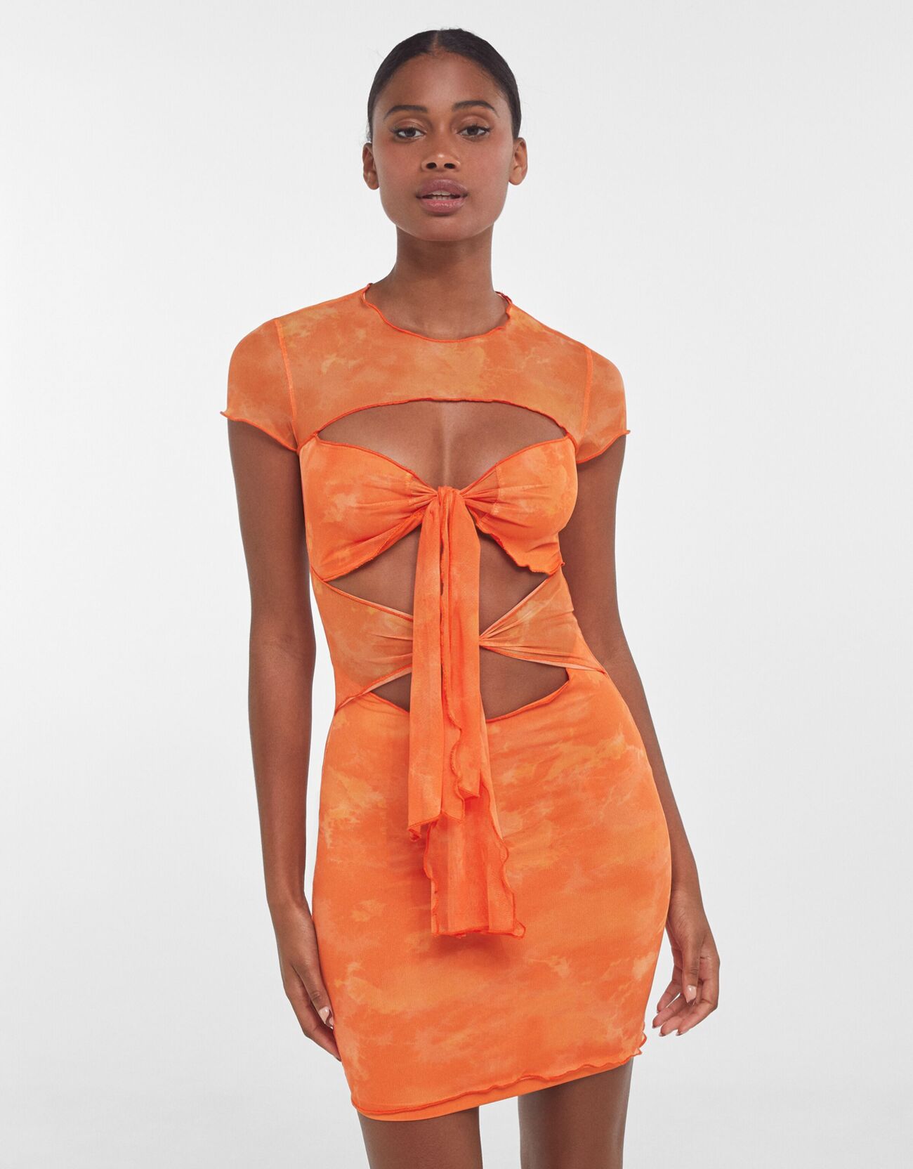 Orange tie dye mini dress Outlet