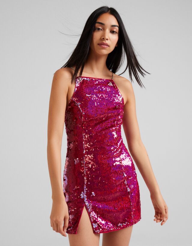 robe sequin bershka