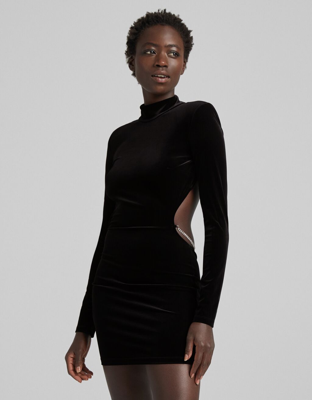 ラインストーン ベルベット ワンピース ワンピース レディース Bershka