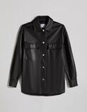 Faux leather overshirt
