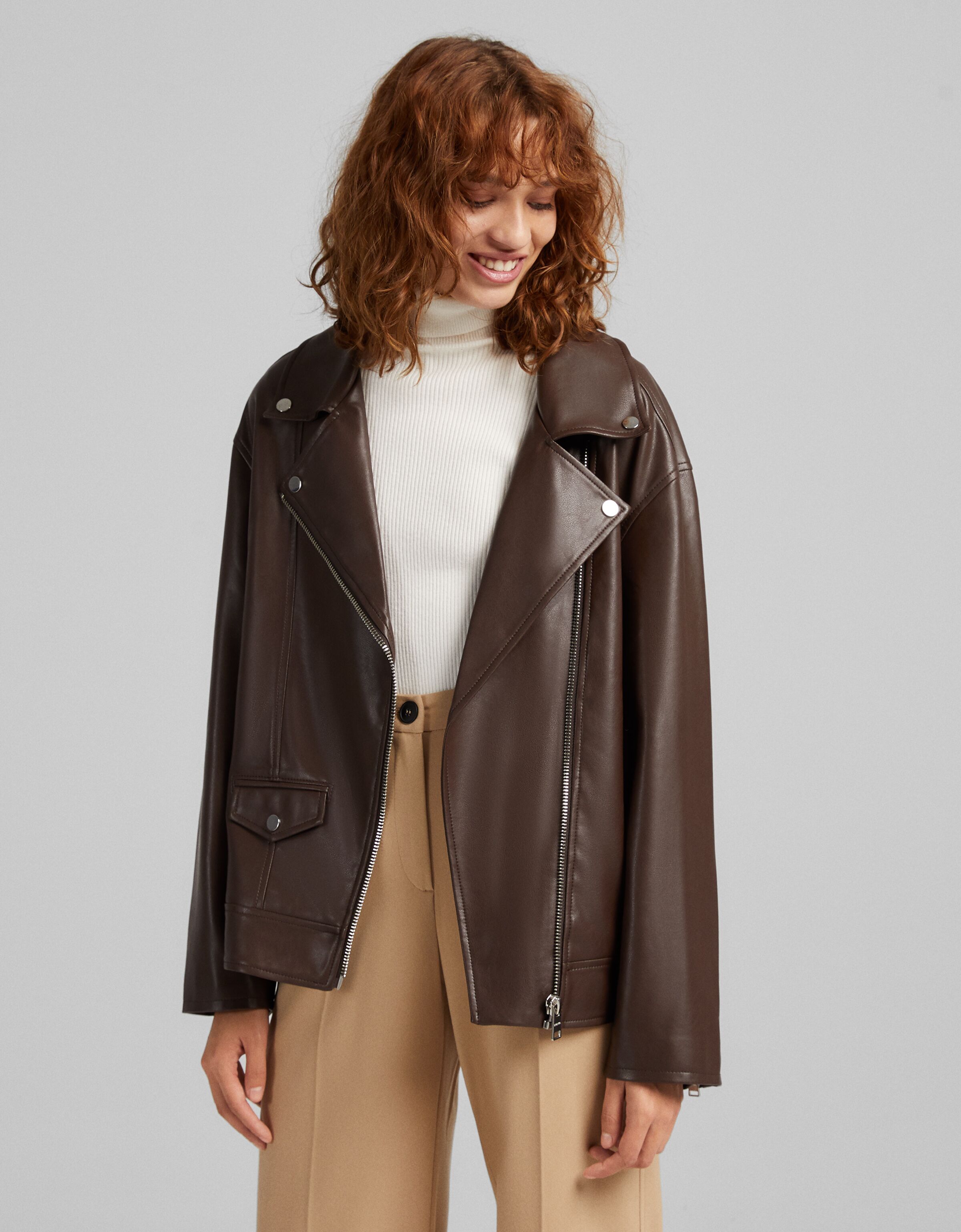 oversized suede biker jacket