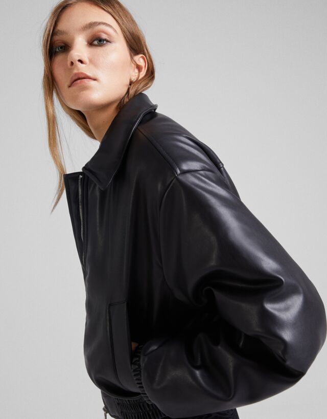 leather jacket bershka