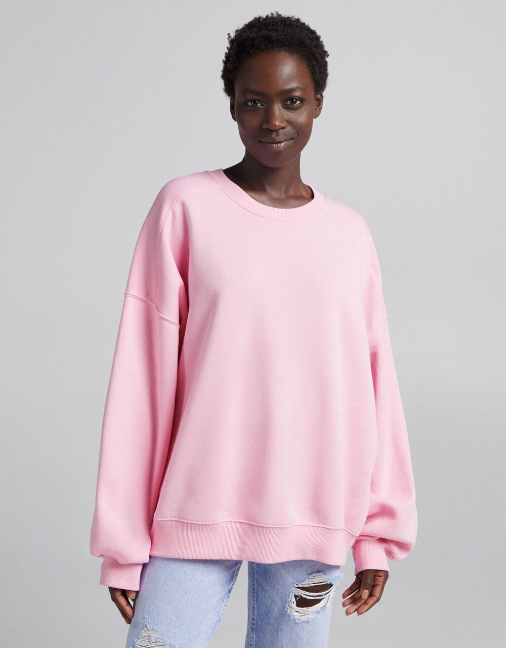 pink oversized sweatshirt womens