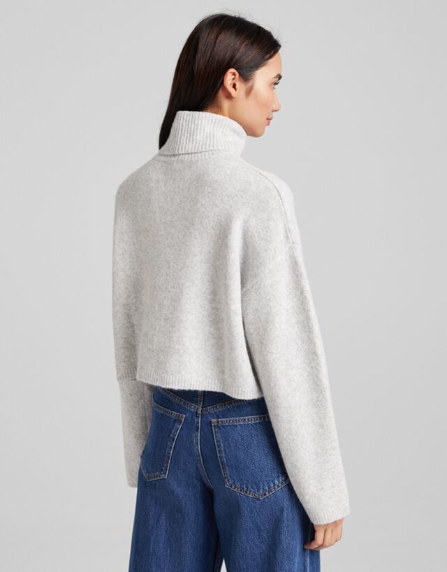 cropped turtleneck sweatshirt