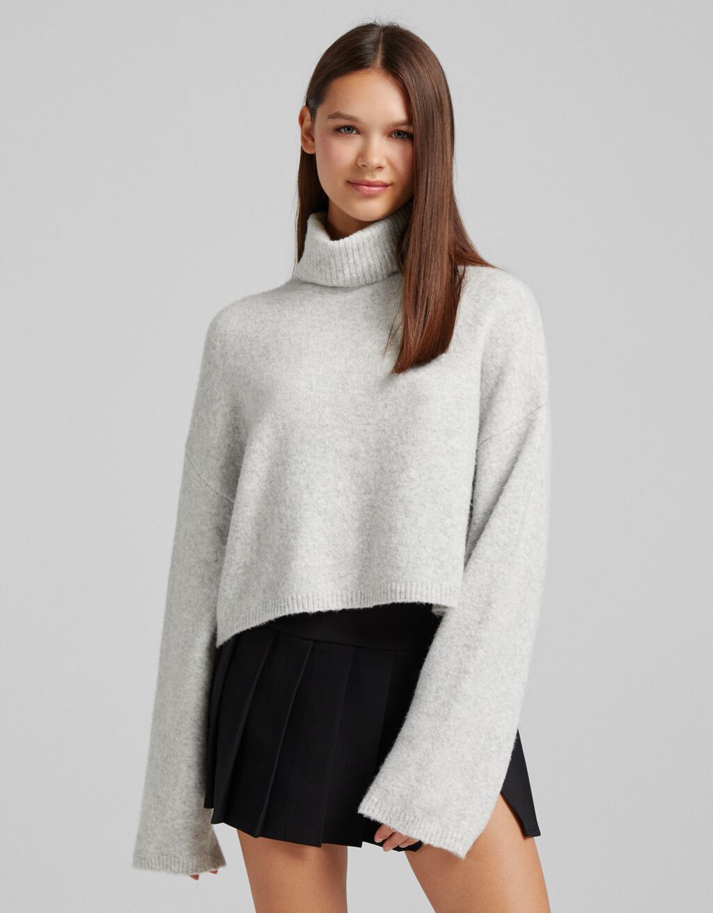 Cropped turtleneck sweater