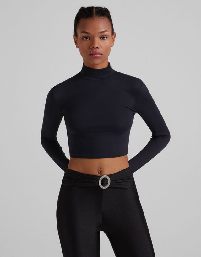 polo manga larga bershka