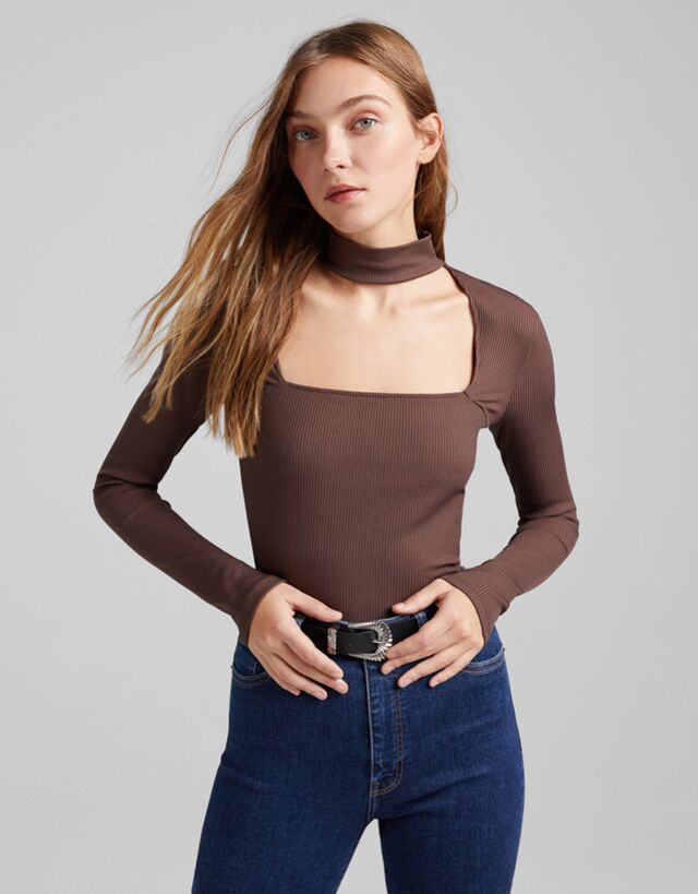 polo neck top