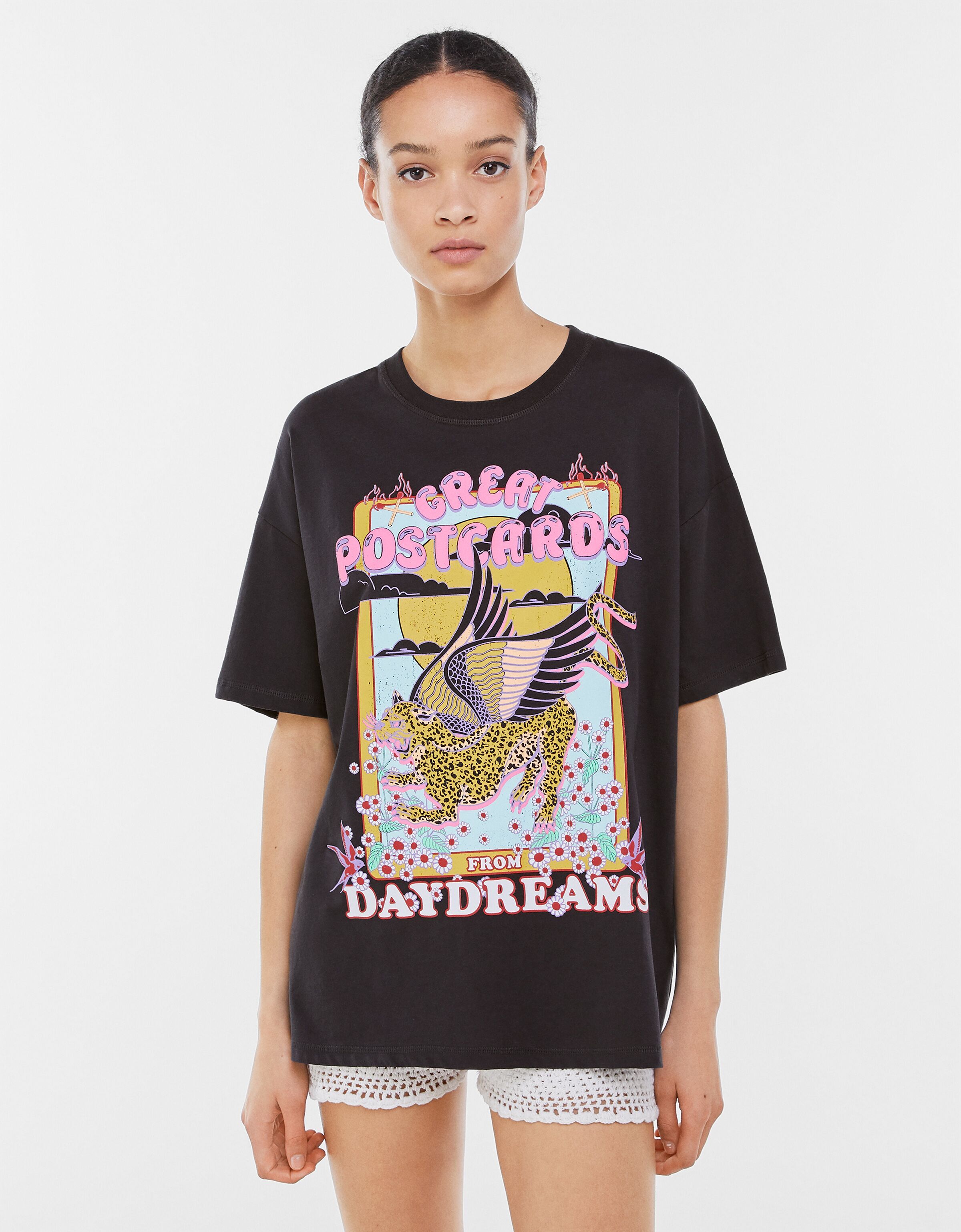 Short Sleeve T Shirt Femme Bershka Zalando Maglietta Jurassic Park