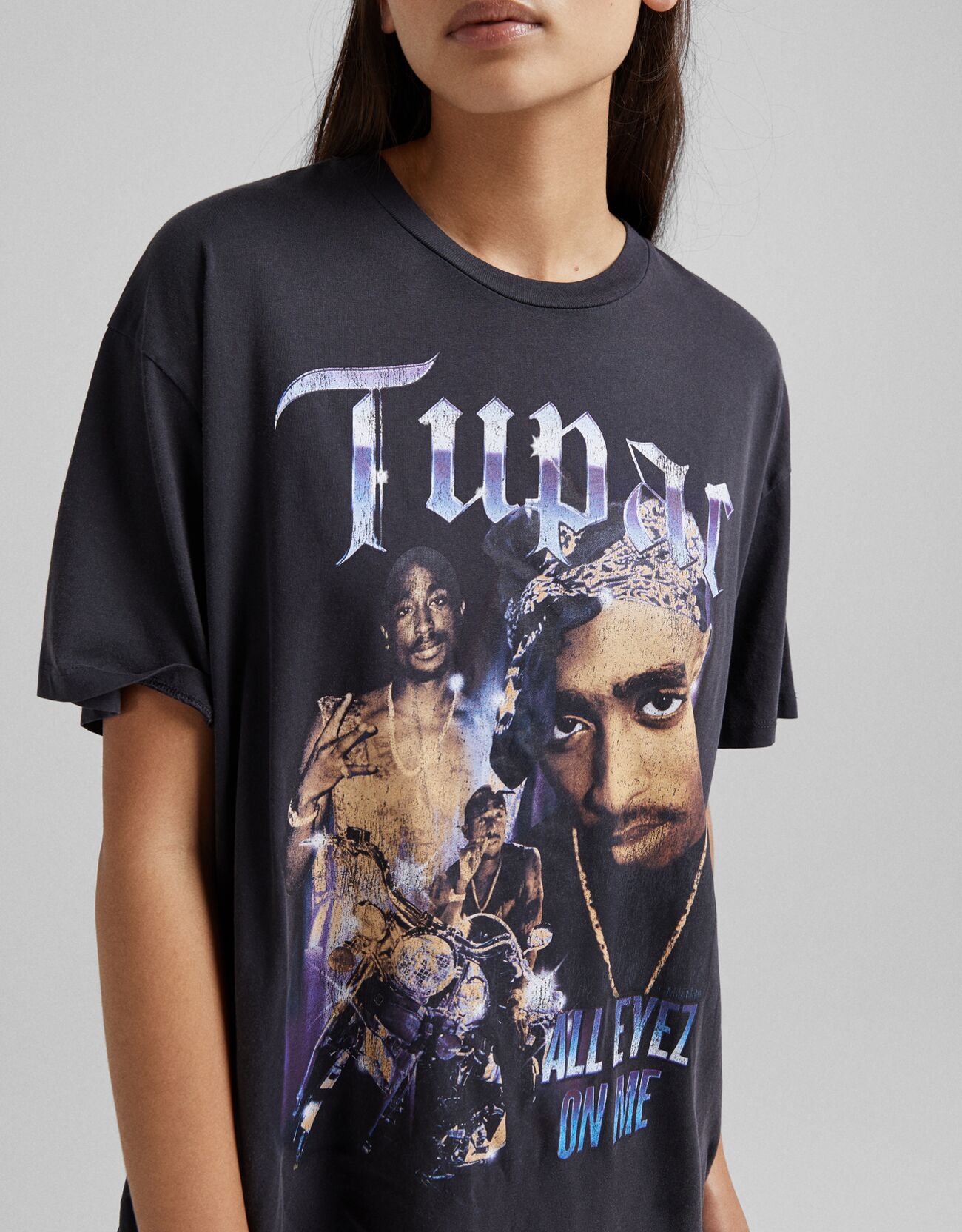 Bershka X Tupac Printed T-shirt In Black | ubicaciondepersonas.cdmx.gob.mx