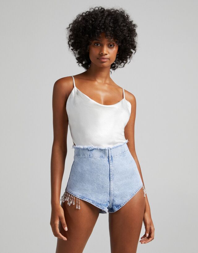 high waist shorts bershka