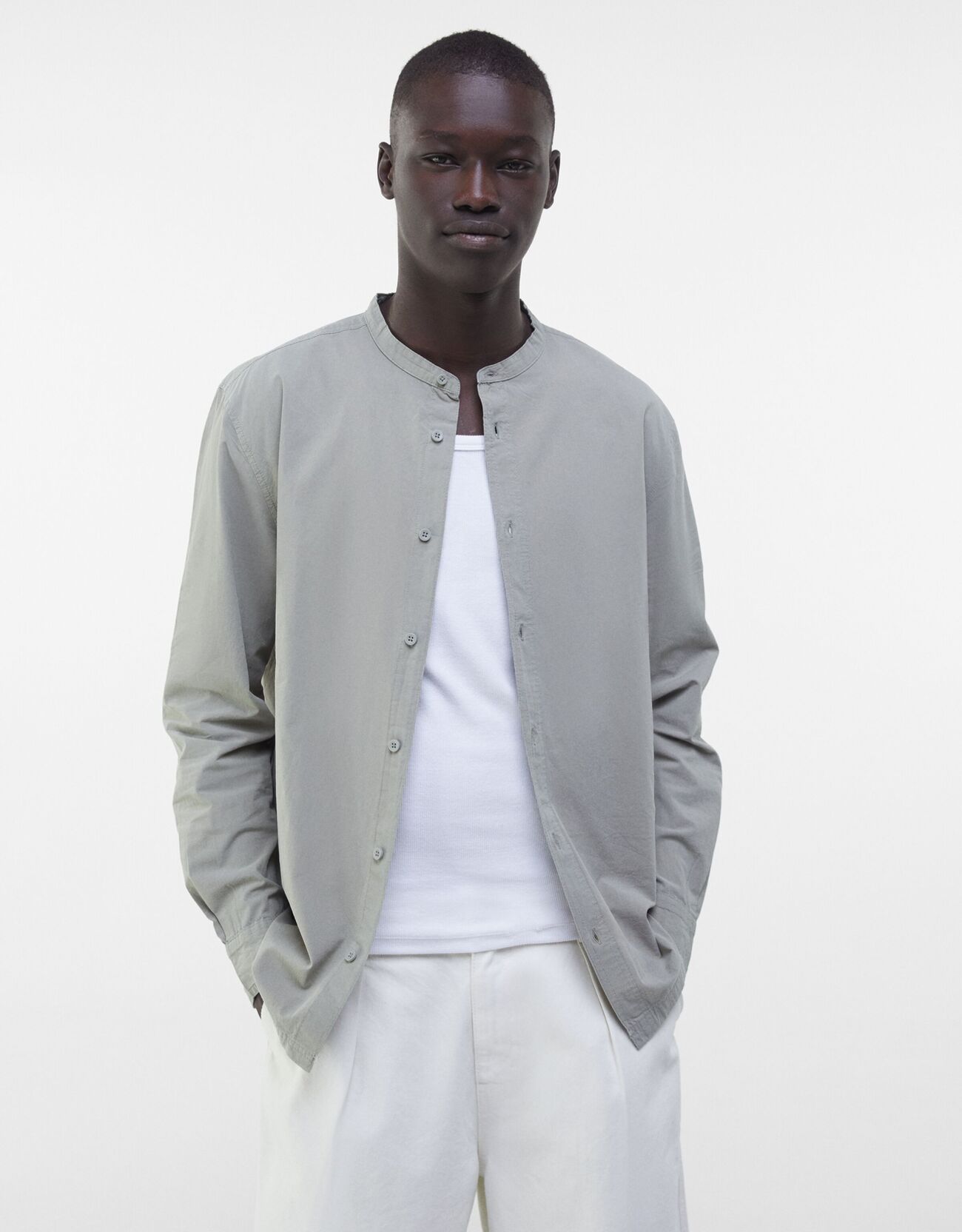 jacket with stand up collar