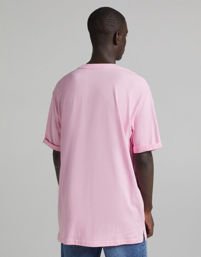 pink longline t shirt