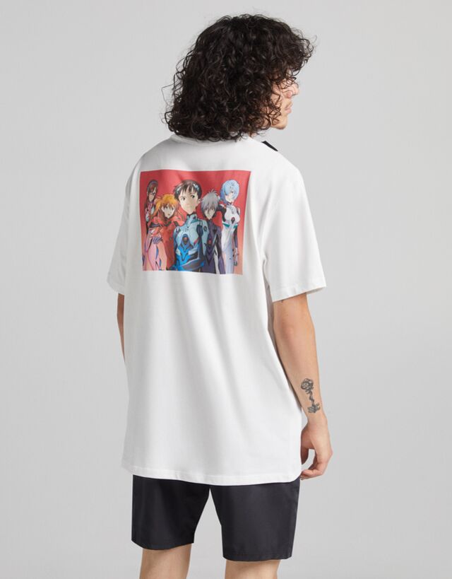 evangelion t shirt bershka