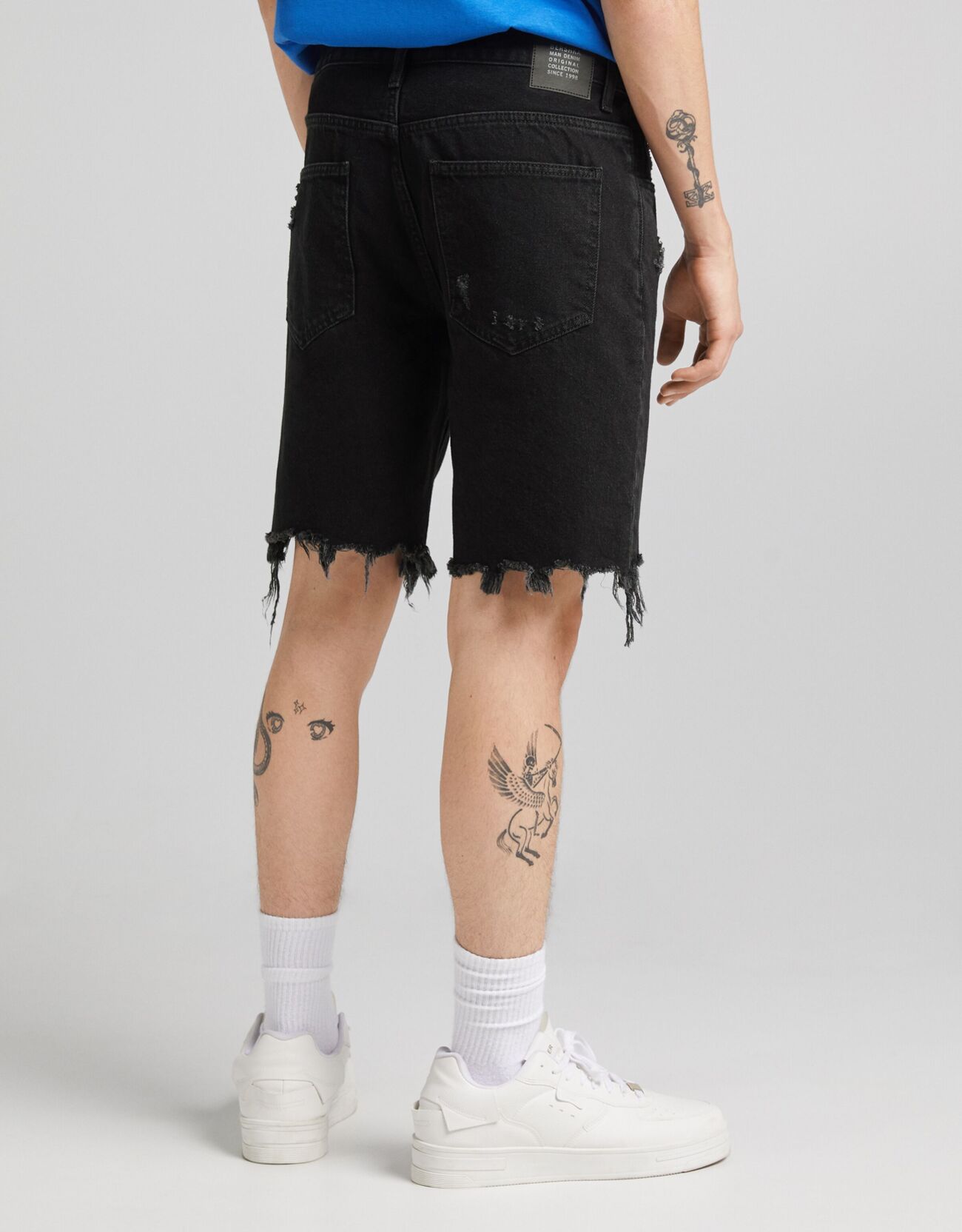 Bershka Distressed slim fit denim bermuda 0 Bershka Distressed slim fit denim bermuda 1