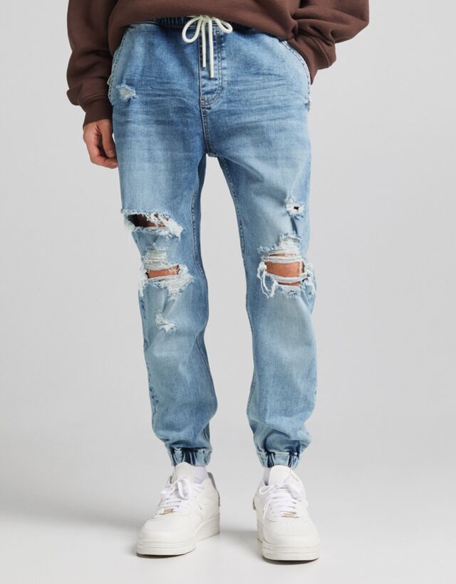 Ripped Jogger Jeans Jeans Man Bershka